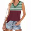 Women's Fashion Casual Daily Versatile Striped Texture Slim Fit Summer Vest Top