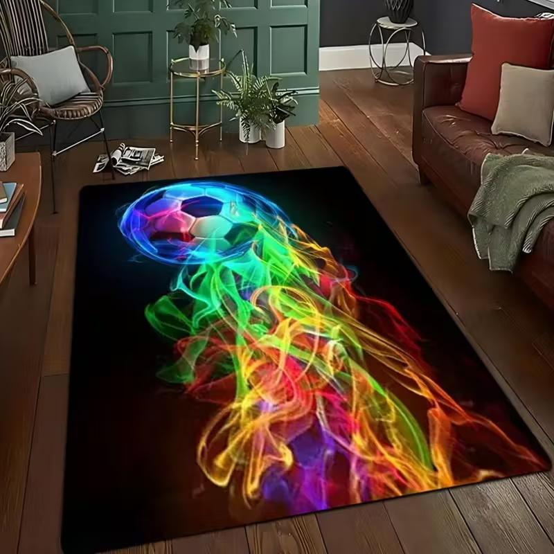 Мультяшный ковер на тему мячей для спорта, футбольный напольный коврик для детской спальни, футбольные ковры большой площади, стильный ковер для гостиной и прихожей