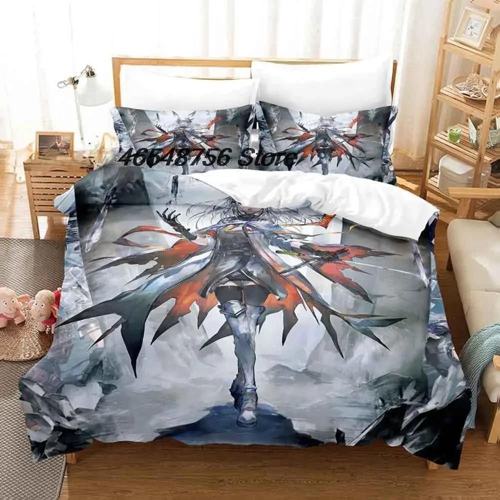 Новый комплект постельного белья Arknights Single Twin Full Queen King Size Bed Set Adult Kids Bedroom Duvet Cover Sets 3D Anime Bed Sheet Set