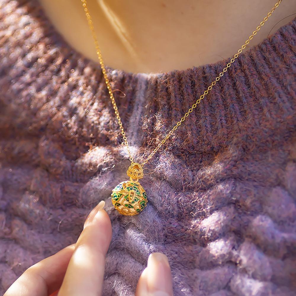 Luxury DIY Trinkets Accessories Hollow out Jewelry DIY Making Charms Enamel Box Necklace  Women