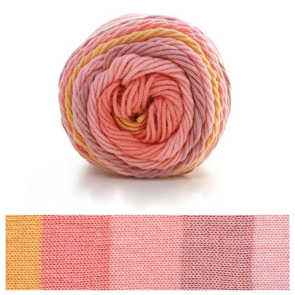 Rainbow Color Crochet Knitting Cotton Rainbow Cotton Yarn Warm Milk Cotton  Scarf