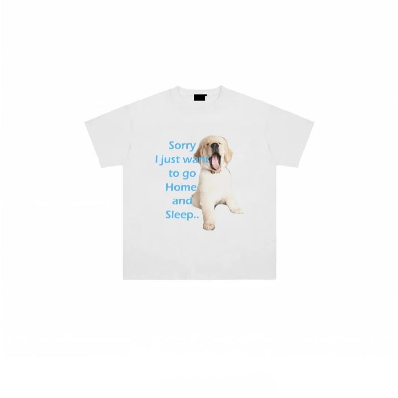 Zazomde Golden Retriever Graphic T Shirt Unisex Lazy Mood Slogan Print Short Sleeve Tops American Retro Streetwear Casual Tees