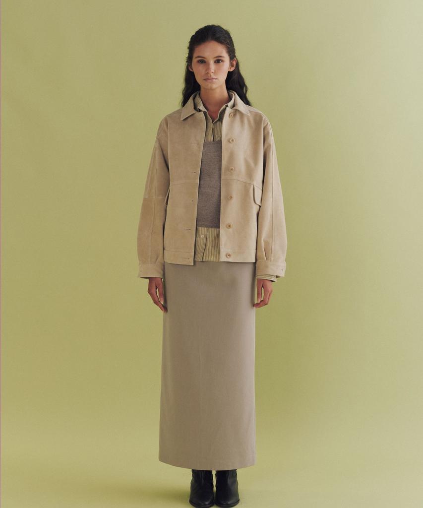 ANDNEEDS Matt Suede Jacket (Beige)
