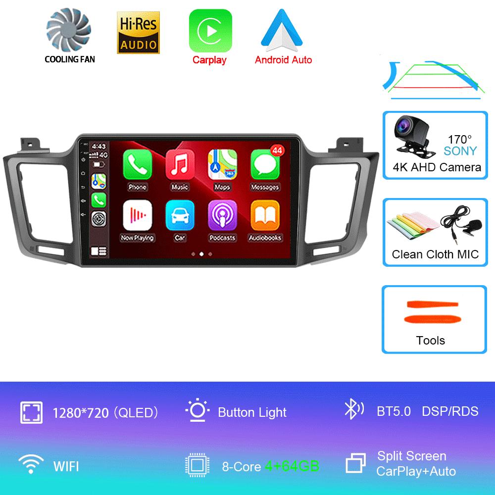 Android 14 Автомобильное радио для Toyota RAV4 RAV 4 2013 - 2017 Мультимедийный видеоплеер 4G Carplay GPS Стерео Головное устройство Авто