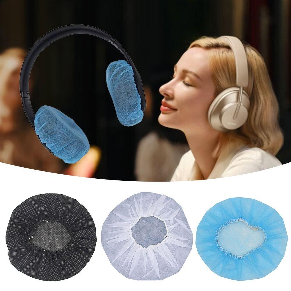 100Pcs/Bag Nonwoven Microphone Covers Disposable Microphone Protective Cap Headphone Cover