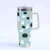 Halloween Print 40oz Large Capacity Thermos Cup, Thermal Insulation and Cold Retention, Ice Cup with Handle and Straw, Car Cup