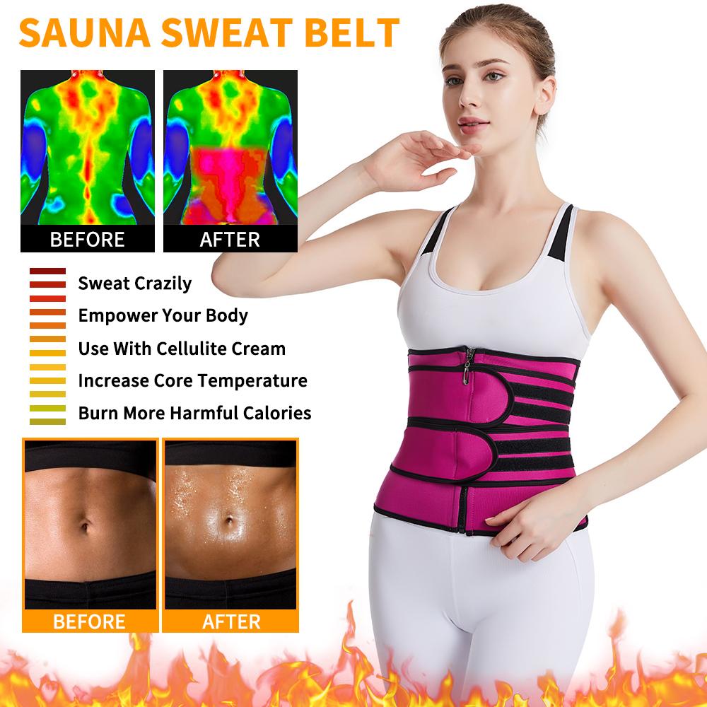 Women Sweat Waist Trainer Trimmer Belt Workout Sauna Body Shaper Corset Tummy Control Weight Loss Back Support Slimming Shapewear
