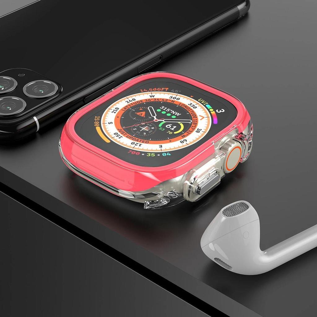 Чехол из ТПУ+ПК для Apple Watch Ultra 2 49 мм Серии 9 8 7 6 SE 5 4 45 мм 41 мм Защитная рамка-бампер Чехол для iwatch 9 6 5 4 se 44 мм