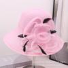 Spring and summer women's new big flower feather decoration middle-aged and elderly mother mesh gauze hat outdoor shading elegant hat