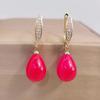 Красные серьги-капли с искусственным жемчугом для женщин, новинка 2023 года, модные серьги с циркониевой пряжкой, повседневные аксессуары, ювелирные изделия