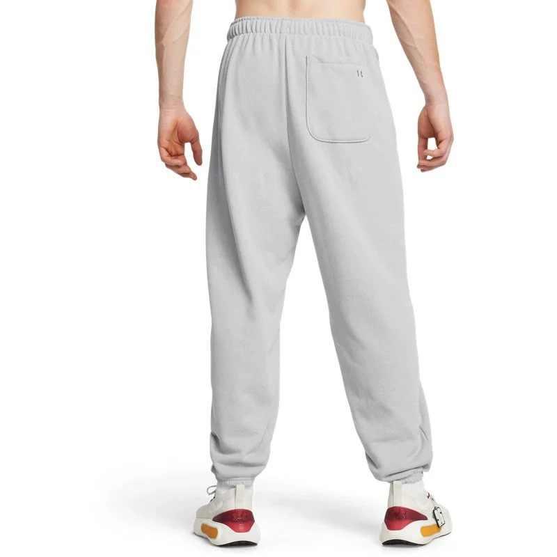 Under Armour Иконка Hwt Терри Принт с буквами Повседневные брюки Мужские Светло-серый 1386551-011