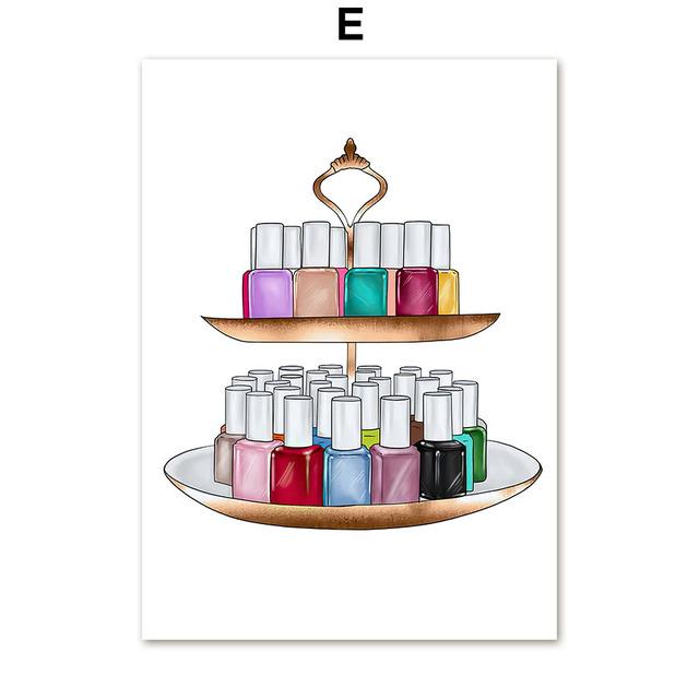 Маникюрный салон, модный макияж, настенная живопись на холсте, плакаты на скандинавскую тему и принты, настенные панно для декора гостиной, без рамки