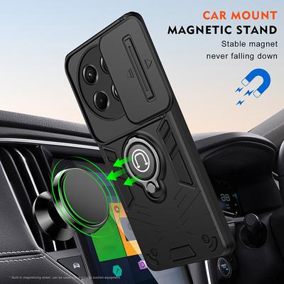 Роскошный магнитный чехол для автомобиля для Tecno Spark GO 2024 GO1 Spark 20 20C 30 Pro Противоударная задняя крышка Сдвижная крышка для защиты объектива камеры