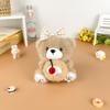 Cartoon Biscuits Teddy Bear Doll Pendant Plush Toy Bow Overalls Bear Doll Wrap Doll Hanging Decoration