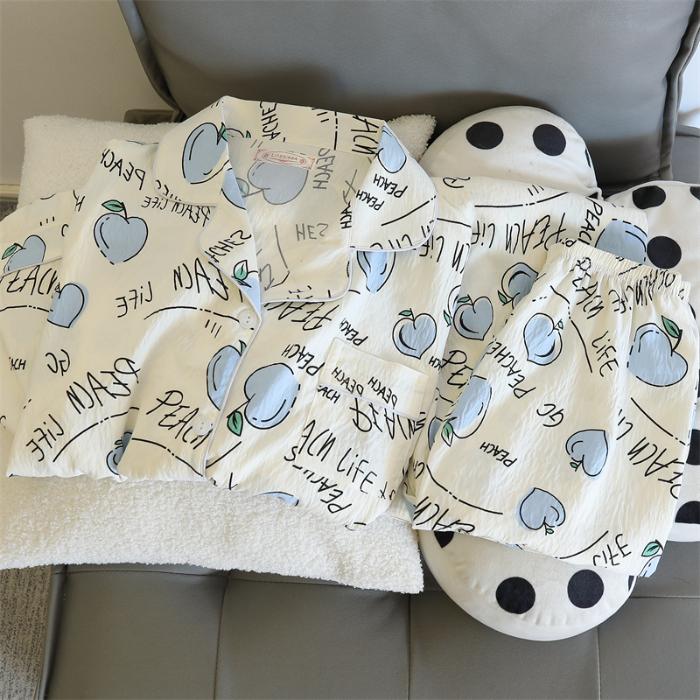 Print Cute Panda Women's Pajamas Set Autumn Spring Sleepwear Long Sleeve Tops and Pants Pajama 2 Piece Suit Nightwear Loungewear