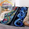 Chinese Dragon or Divine  Fluffy Blanket Flannel Warmth Soft Plush Sofa Throw Dragon Eye Square  Blanket Tourist