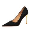Sexy Thin Metal Heel 9.5cm Thin Heel High-heeled Cloth Surface Shallow Mouth Pointed High-heeled Shoes Women's Single Shoes
