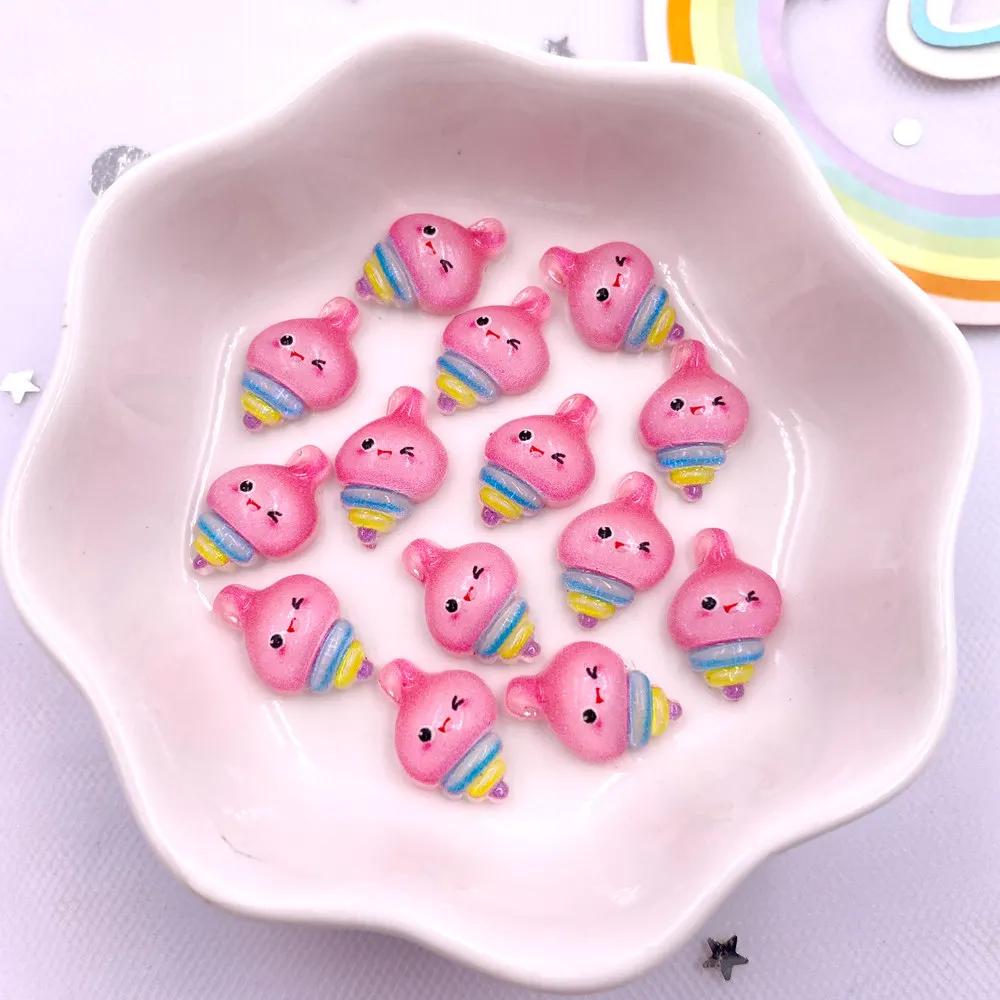 50pcs Glitter Mixed Resin Mini Colorful Mermaid Tail Shell Starfish Seahorse Conch Flatback Figurines Rhinestones Nail Art DIY Scrapbook Accessories