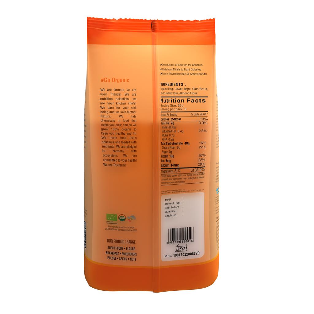 Мука мультизерновая (500 г), Organic Multigrain Health Flour,  Truefarm