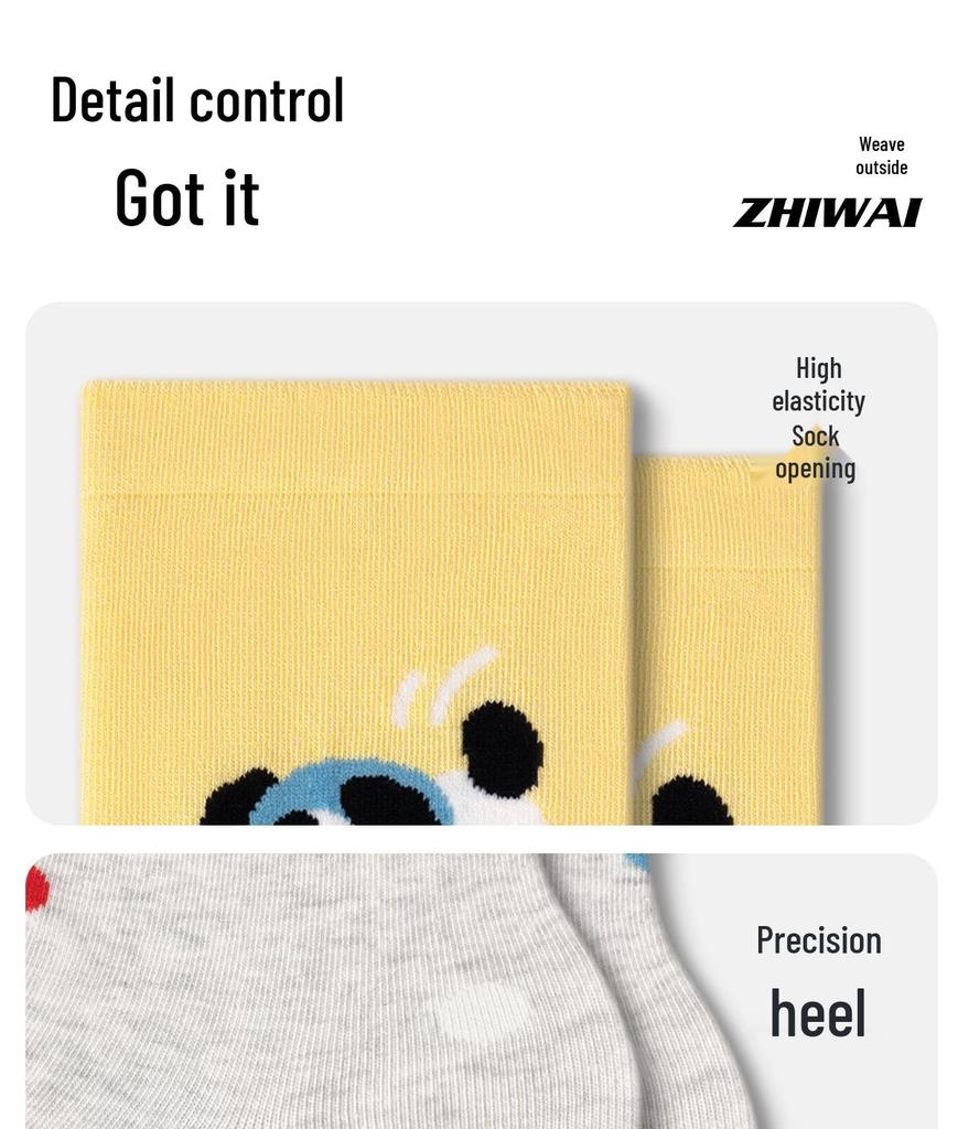 5 пар милых носков до середины икры с японским мультяшным котенком - Дышащие, универсального дизайна для женщин, идеально подходят для весны и осени