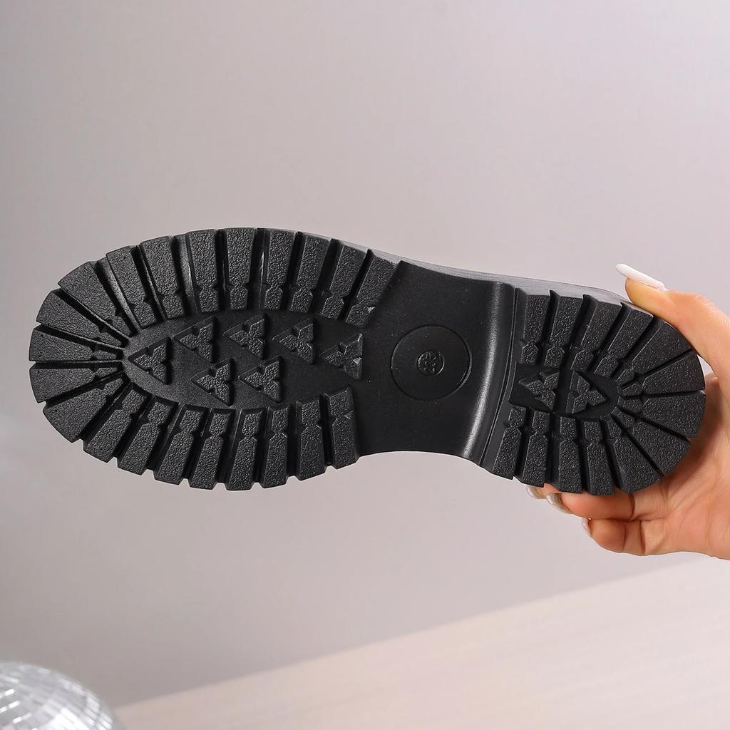 2024 Shoes Women PU Leather Loafers Women British Style Platform Shoes Office Ladies Light Casual Designer Shoe Zapatos De Mujer