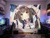 1 шт. Декоративный гобелен Nekopara Аниме Чокола Девушка-кошка Тематический настенный подвесной Декоративная ткань для стены Милый дизайн персонажа Горничная с кошачьими ушками