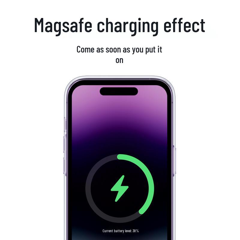 Прозрачный противожелтый противоударный чехол MagSafe для iPhone 17 Pro Max