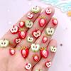 Resin Colorful  Apple Strawberry Fruit Nail Art Flat Back Rhinestone Applique DIY Scrapbook Decor Jewelry Accessories Crafts