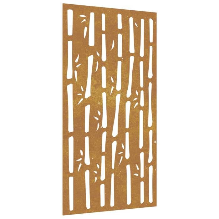 VidaXL Garden Wall Decoration 105x55 Cm Corten Steel Bamboo Design 824481