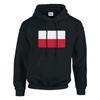 Sweat à capuche - PIXELFORMA - Drapeau de la Pologne - Noir - Manches longues - Mixte