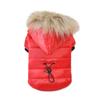 Warm Small Dog Clothes Winter Solid Color Coat Soft Fur Hood Puppy Jacket  Waist Paded Warm Outfits for Chihuahua Bichon