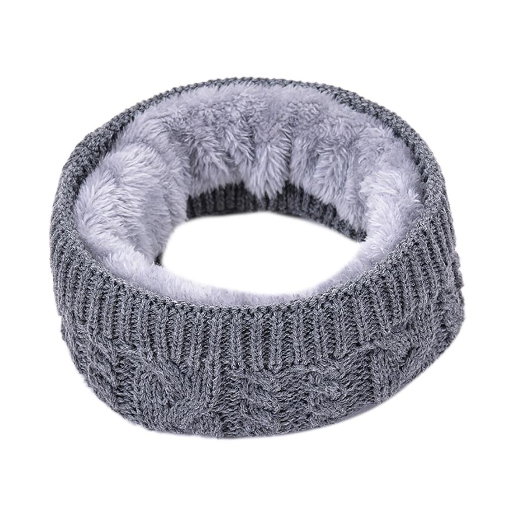 Женский и мужской однотонный зимний теплый вязаный платок с воротником, мягкий шейный шарф