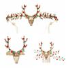 Hair Comb Hairpin Set Crystal Antlers Hairband Vintage Christmas Headband  Merry Christmas