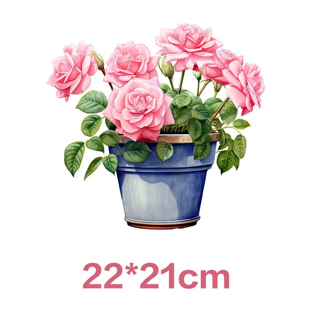 Цветочные термотрансферные наклейки Милый дизайн Готовые к приклеиванию Виниловые декали для термопереноса Аппликация для футболки Рюкзака Одежды