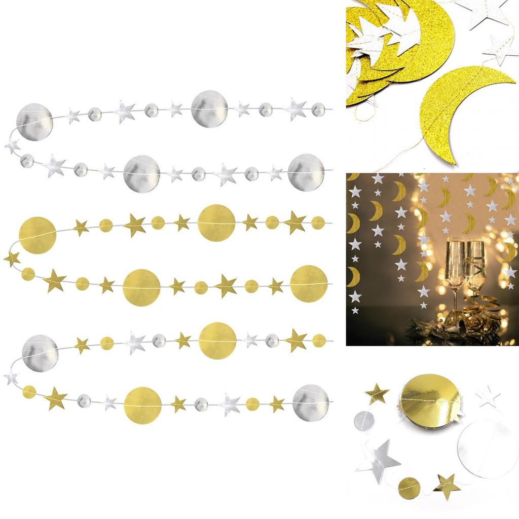 Shiny Metallic Moon Star Banner Adorable Decoration For Any Special Occasion!