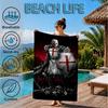 Knightly Warrior In Armor Beach Towel, Microfiber Beach Towel, Perfect For Pool, Beach, Travel, Home Decor Beach Party Fan gifts