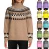 Women's Sweaters Pullover Knit Sweater Turtleneck Long Sleeve Shirts Fall Fashion