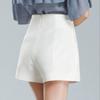 Women's Casual A-Line White Shorts: Slim, Versatile, High-Waist, Wide-Leg - 2024 Summer Fashion