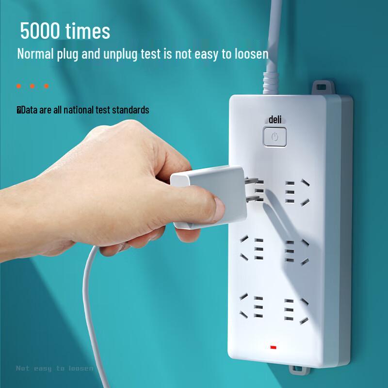 Deli 18261 6-Outlet Power Strip with Master Switch CN plug (adapter included)