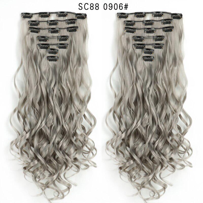 22 '' Синтетические длинные волосы для наращивания волос, 7 шт. / Компл., 16 зажимов, зажимы для наращивания волос из высокотемпературного волокна