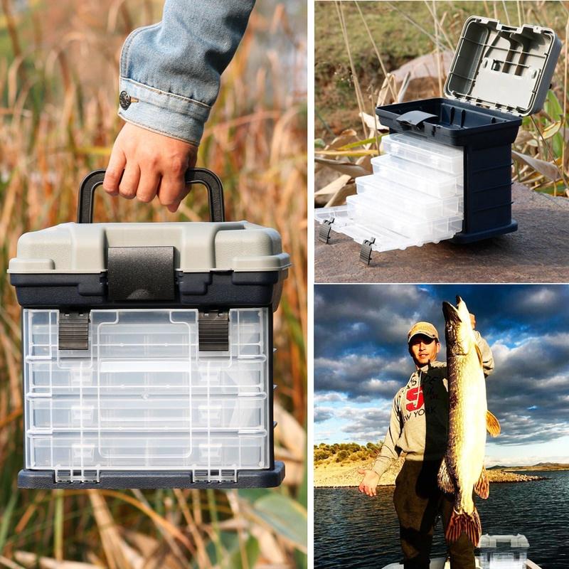 5 Layer Big Fishing Tackle Box ABS Plastic Handle Fishing Box Carp Fishing Accessories Lure Case Fishing Tackle Boxes