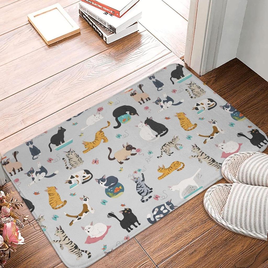 Colorful Rainbow  Welcome Mat with Perfect for Indoor/Outdoor Use in Kitchen Bathroom Non-Slip Carpet Entrance Door Rugs
