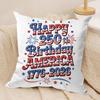happy Anniversary of the US Cushion Cover Short plush Doublesided Print Square Throw Pillow Covers Sofa Home Cushion Decor