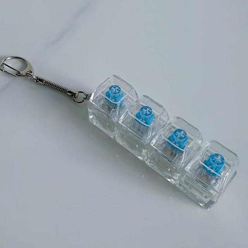 1 шт. Светящийся брелок-клавиатура Снятие стресса Нажимаемая кнопка со светодиодом Игрушка Для людей с тревогой Настольный аксессуар