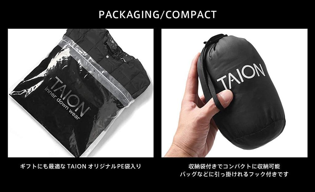 Crew Neck Button Inner Down Jacket Navy XL [TAION] TAION-104 Men's