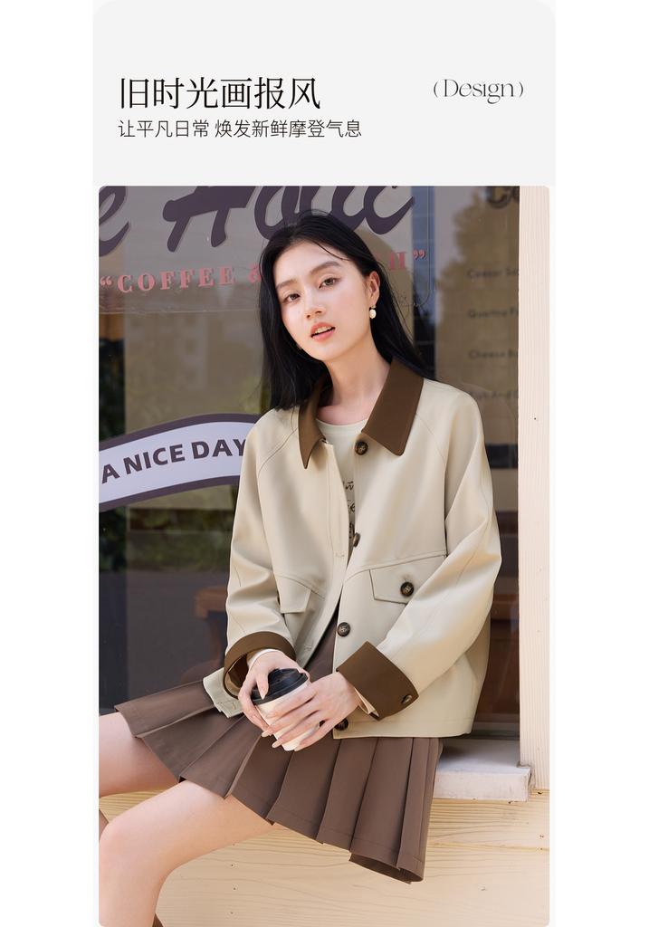 Retro workwear style short windbreaker jacket