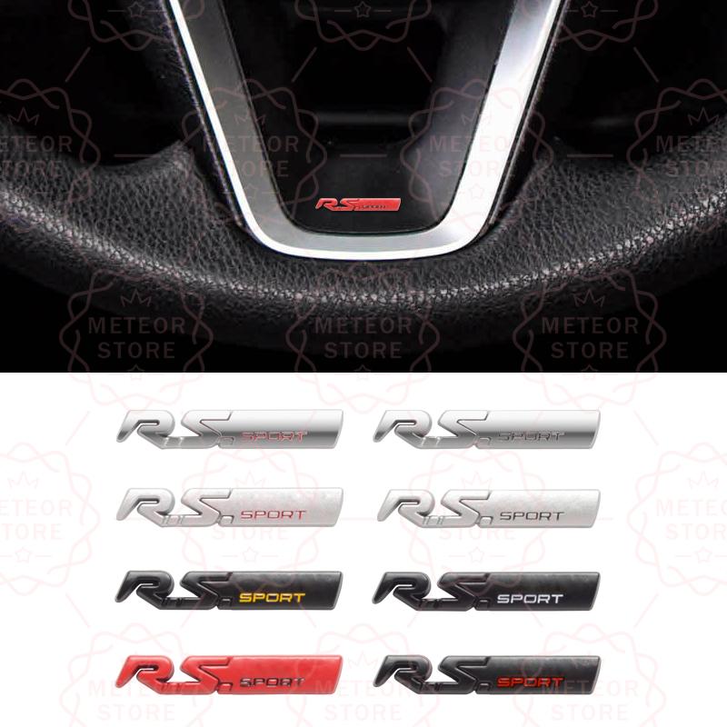 Car Nameplate RS Sport Metal Badge Interior Steering Wheel Sticker Emblem For Twingo Captur Kadjar Megane Koleos Clio Sandero