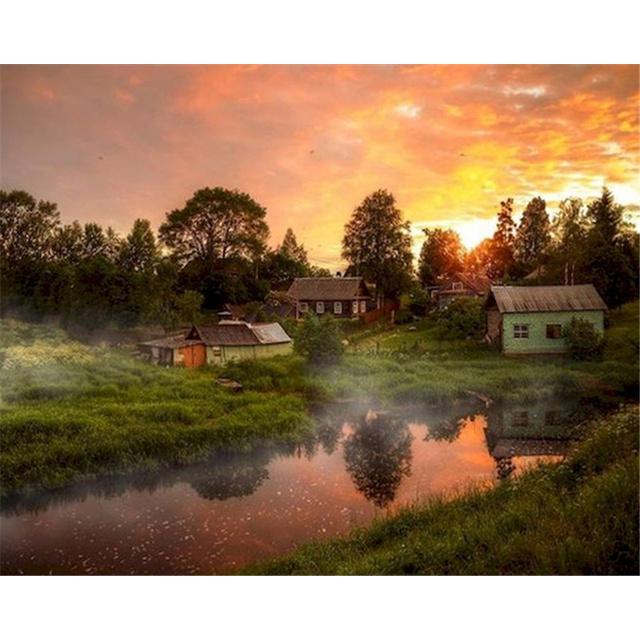 40x50 см краска по номерам розовое дерево пейзаж DIY картина по номерам вишни ручная роспись уникальный подарок домашний декор