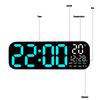 Large LED Digital Wall Clock with Remote Control Date Week Temperature Display Auto Dimming for Living Room Bedroom