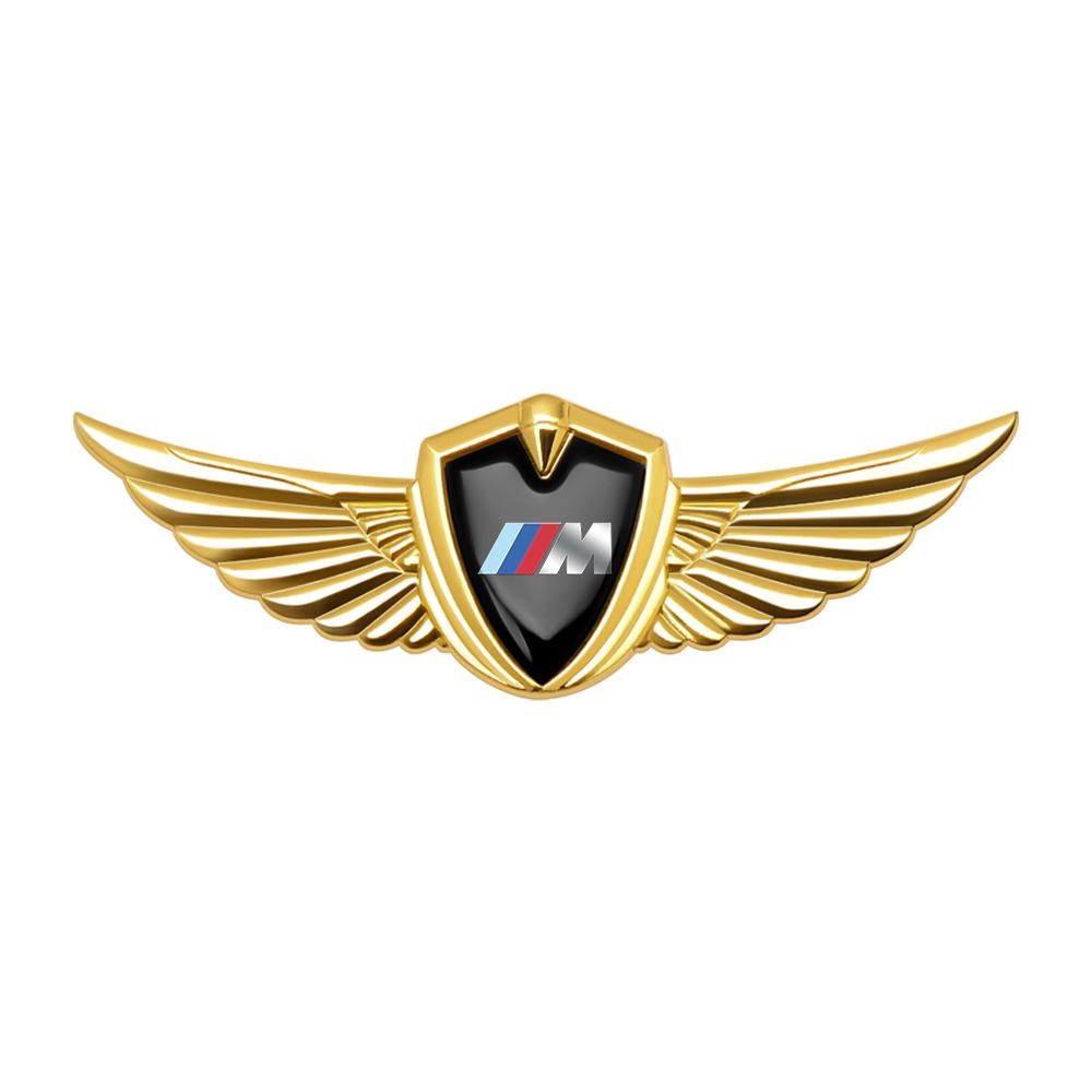 BAAZ2 Car Sticker For BMW 1pc 3D Metal Wings Car Side Mark Window Body Sticker Decals For BMW M Performance E60 F30 E39 F10 E87 E36 F2